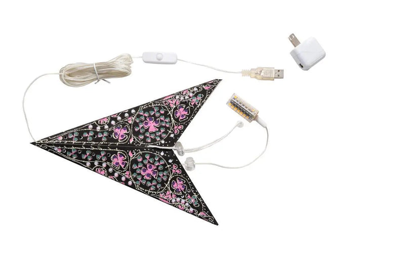 Black and Pink Cathedral Star Lantern