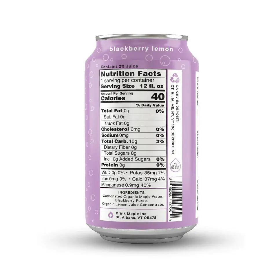 Blackberry Lemon Sparkling Maple Water