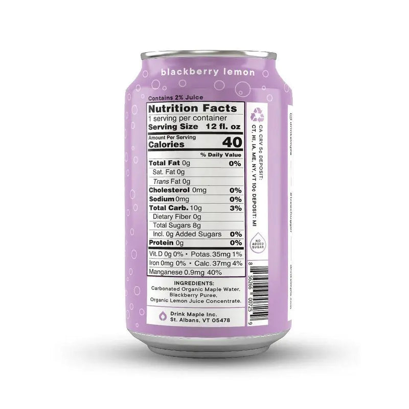 Blackberry Lemon Sparkling Maple Water