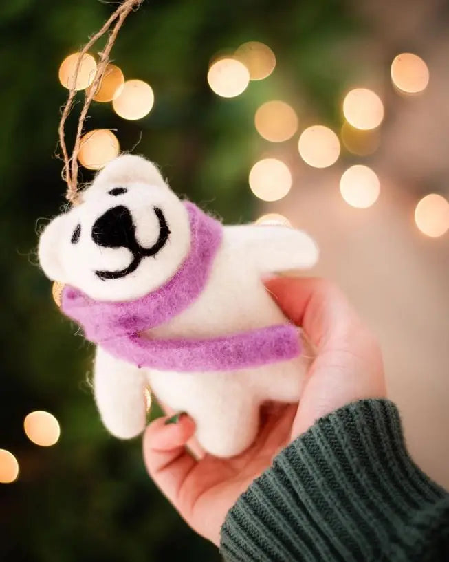 Felted Happy Bears Ornaments