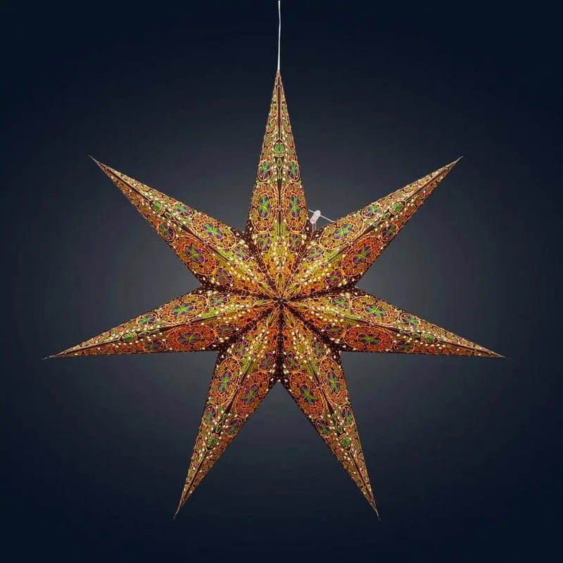 Brown Green Cathedral Star Lantern