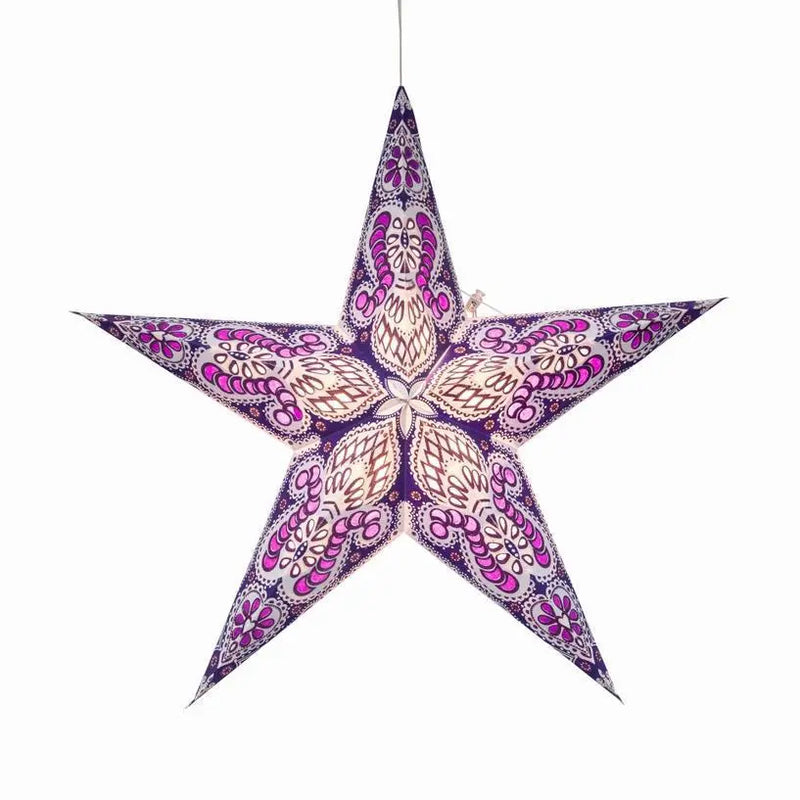 Phoenix ~ 5  Pointer, 24", Violet Paper Star Lantern Light