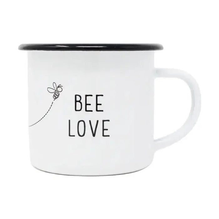 12 oz Enamel Bee Love Mug - My SensibiliTeas - enamel mug from Sister Bee's