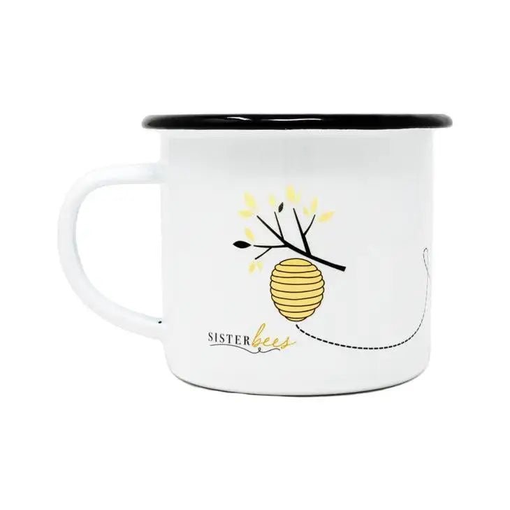 12 oz Enamel Bee Love Mug - My SensibiliTeas - enamel mug from Sister Bee's