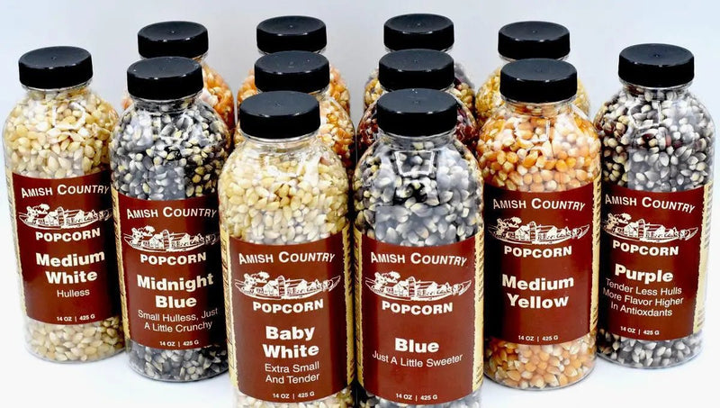 14 oz Bottle of Popcorn Kernels - 12 Varieties - My SensibiliTeas - popcorn from Amish Country Popcorn