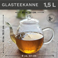 1.5L Glass Teapot with Infuser - My SensibiliTeas - glass teapot from Creano