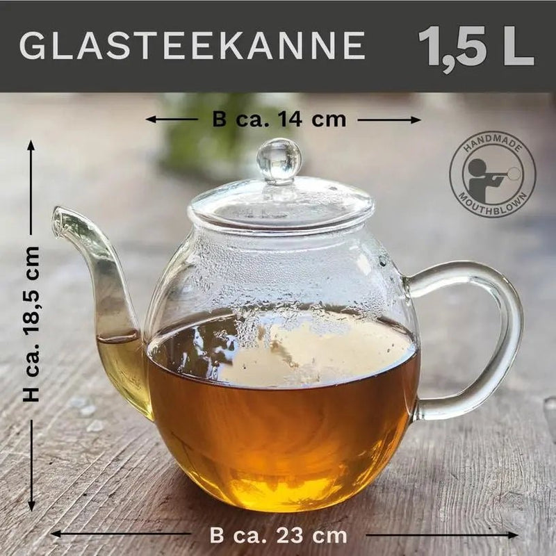 1.5L Glass Teapot with Infuser - My SensibiliTeas - glass teapot from Creano