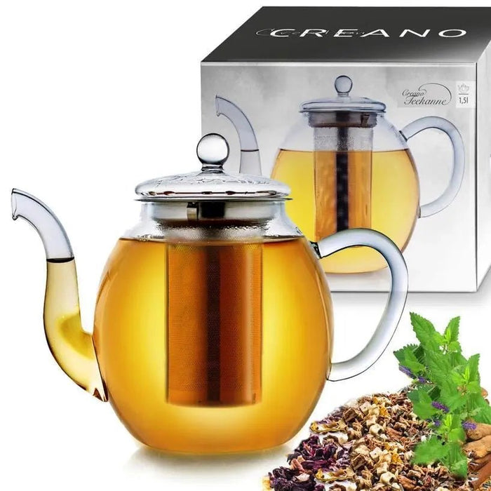 1.5L Glass Teapot with Infuser - My SensibiliTeas - glass teapot from Creano