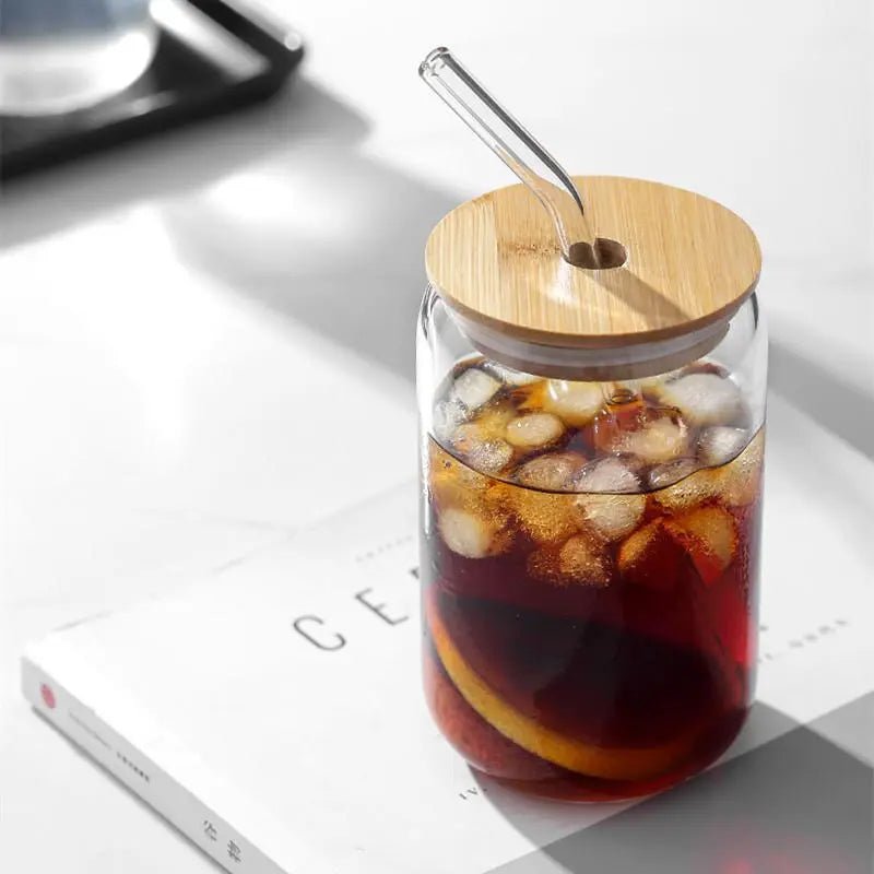 16 oz Borosilicate Glass with Bamboo Lid & Glass Straw - My SensibiliTeas - cup from varies