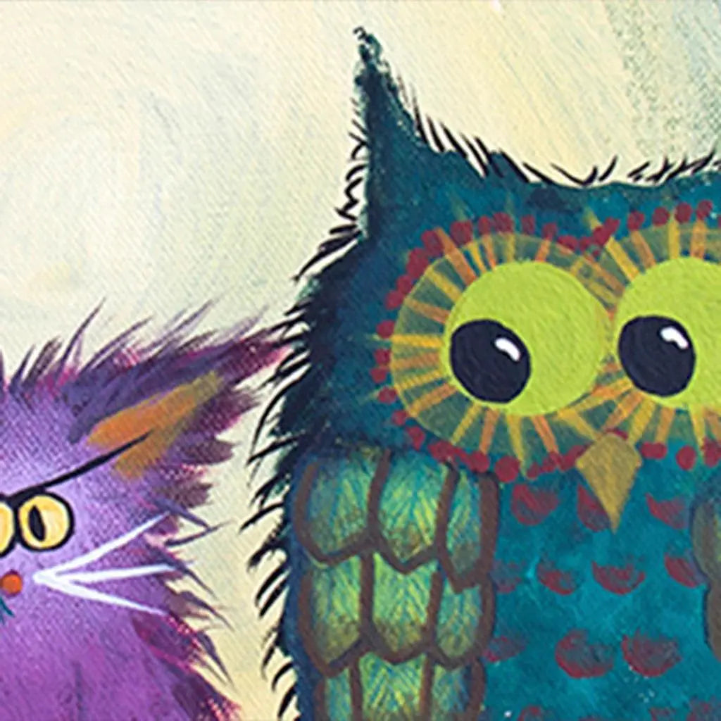 Nervous Owls Matted Print