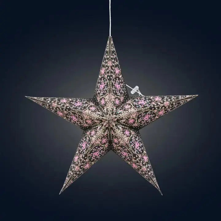 Turquoise and Violet Cathedral Star Lantern