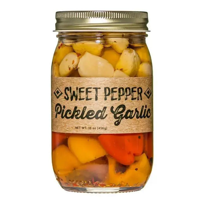 Sweet Pepper Pickled Garlic - 16 oz
