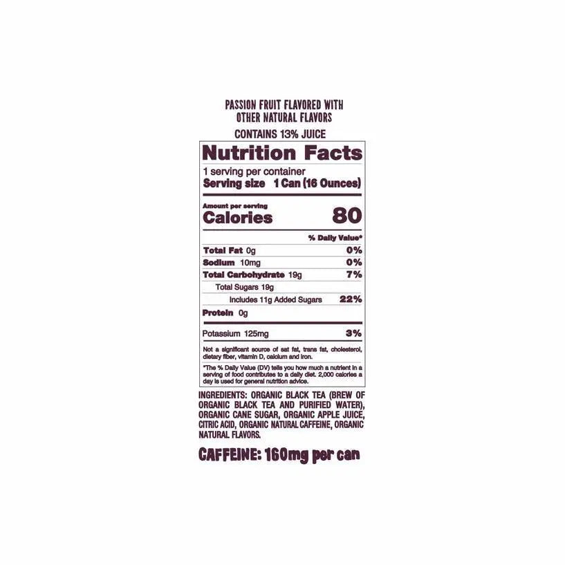 Organic Passion Fruit Black Iced Tea 16oz Can