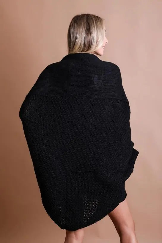 Bat Sleeve Knit Cardigan
