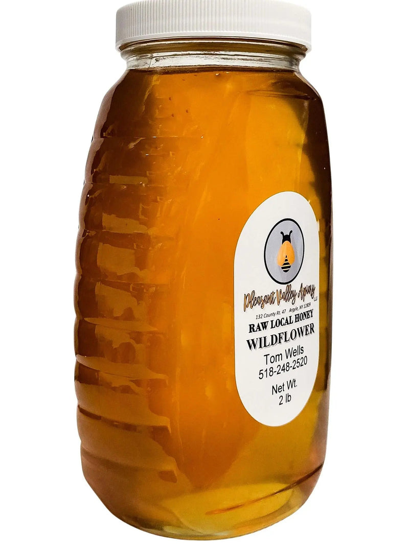2 lb. Raw Wildflower Honey in Glass Jar - My SensibiliTeas - raw honey from Pleasant Valley Apiary
