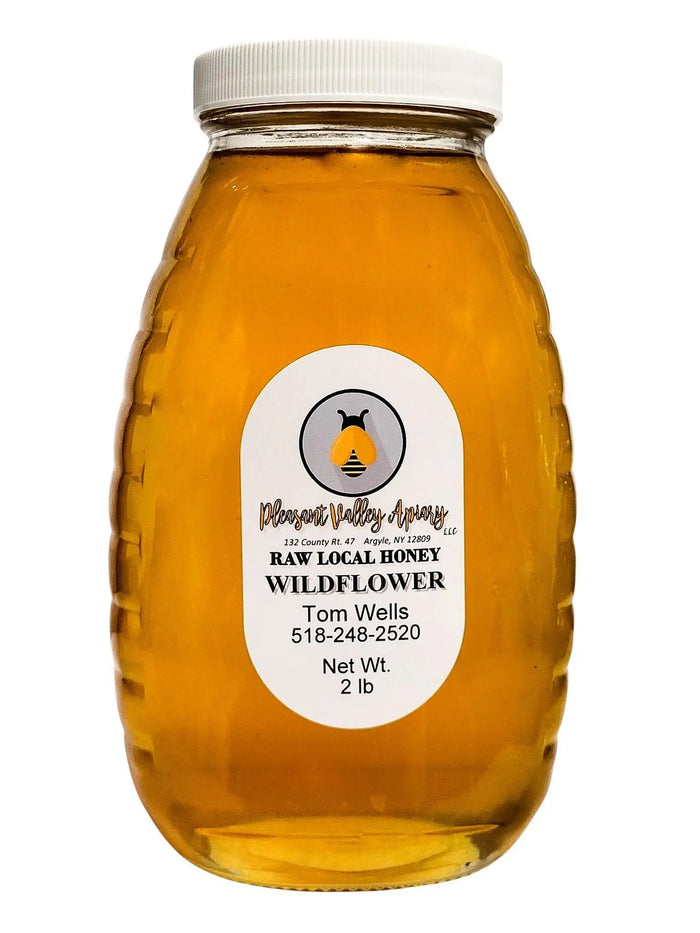 2 lb. Raw Wildflower Honey in Glass Jar - My SensibiliTeas - raw honey from Pleasant Valley Apiary