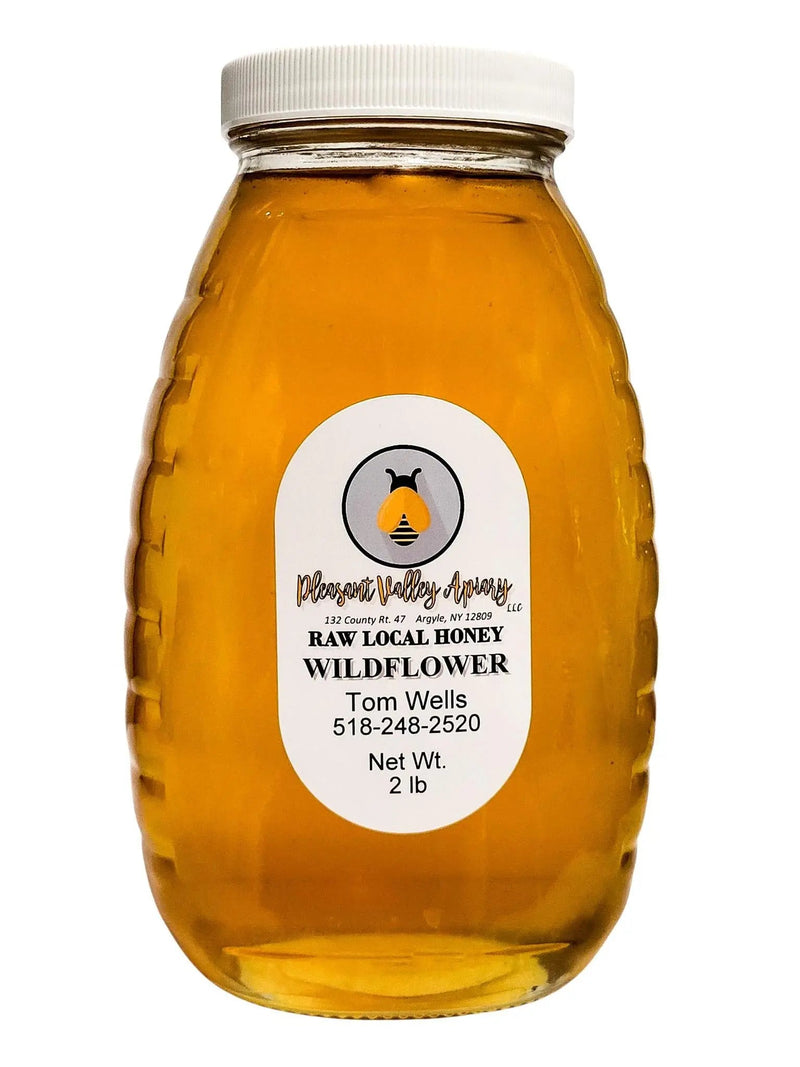 2 lb. Raw Wildflower Honey in Glass Jar - My SensibiliTeas - raw honey from Pleasant Valley Apiary