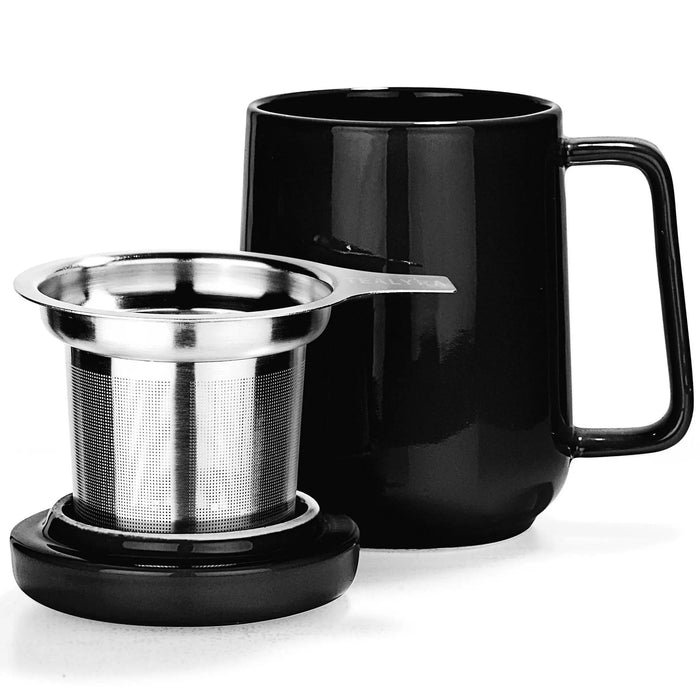 Peak Black Porcelain Mug With Infuser 19oz