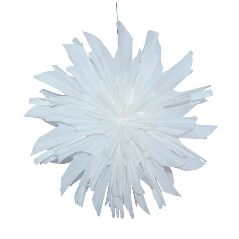 24 Inch White Frosted Mylar Snowflake Lantern Light - My SensibiliTeas - home decor from Artschatz