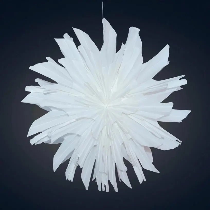 24 Inch White Frosted Mylar Snowflake Lantern Light - My SensibiliTeas - home decor from Artschatz
