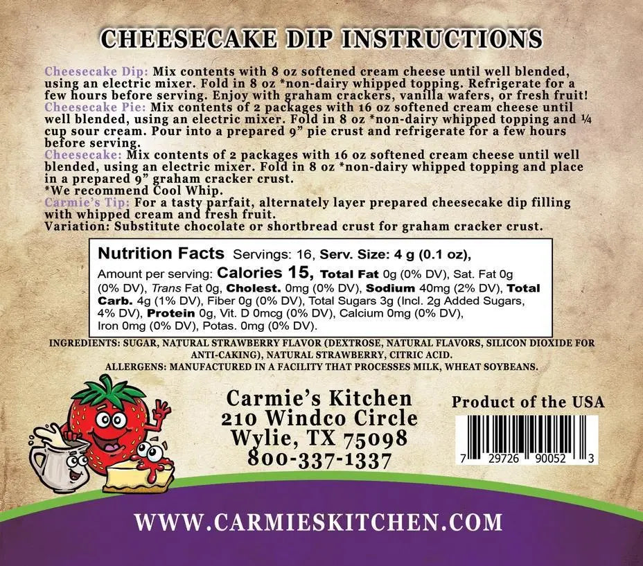 Strawberries and Cream Cheesecake Dip Mix