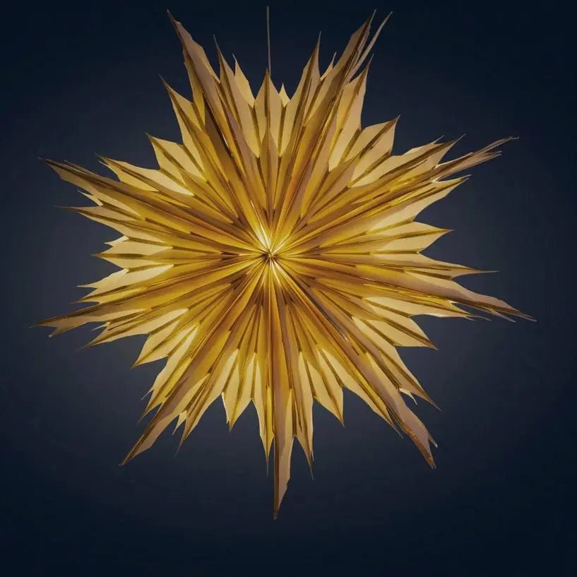 32 Inch Cream with Gold Snowflake Lantern Light - My SensibiliTeas - home decor from Artschatz