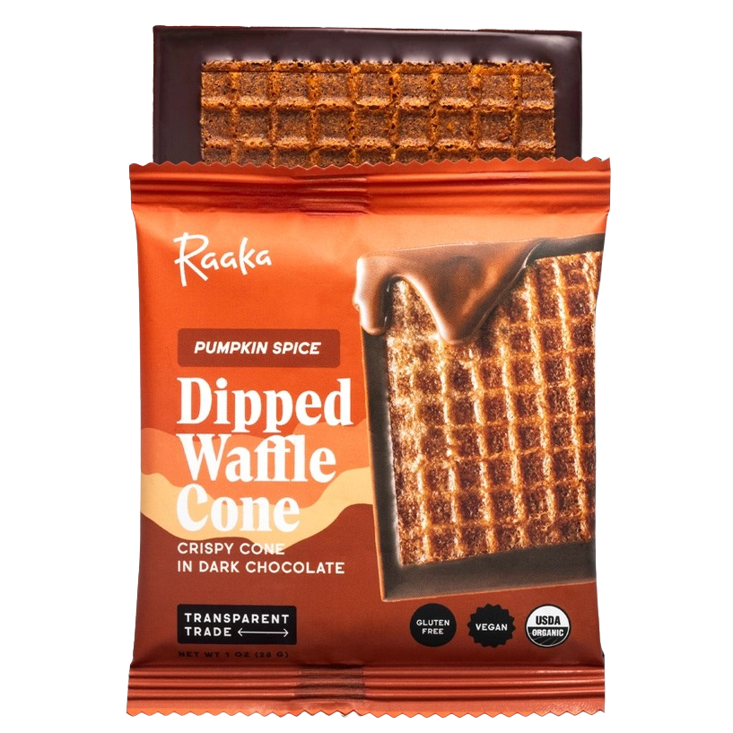 Raaka Pumpkin Spice Chocolate Dipped Waffle Cone