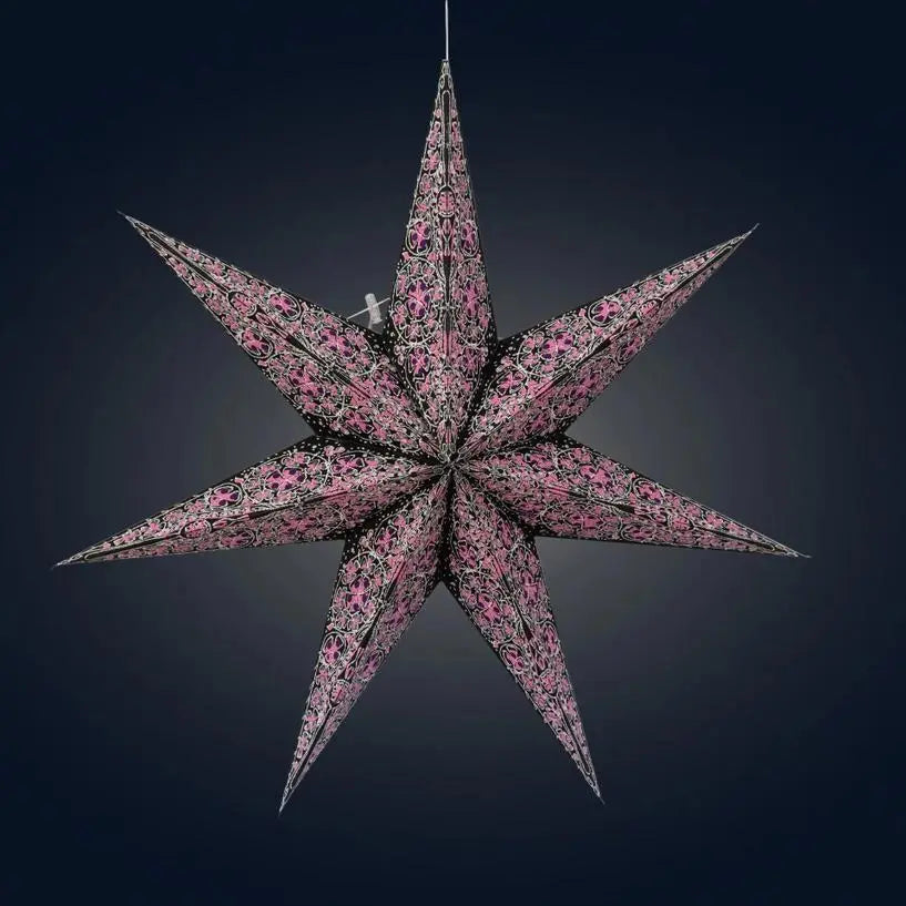 Black and Pink Cathedral Star Lantern