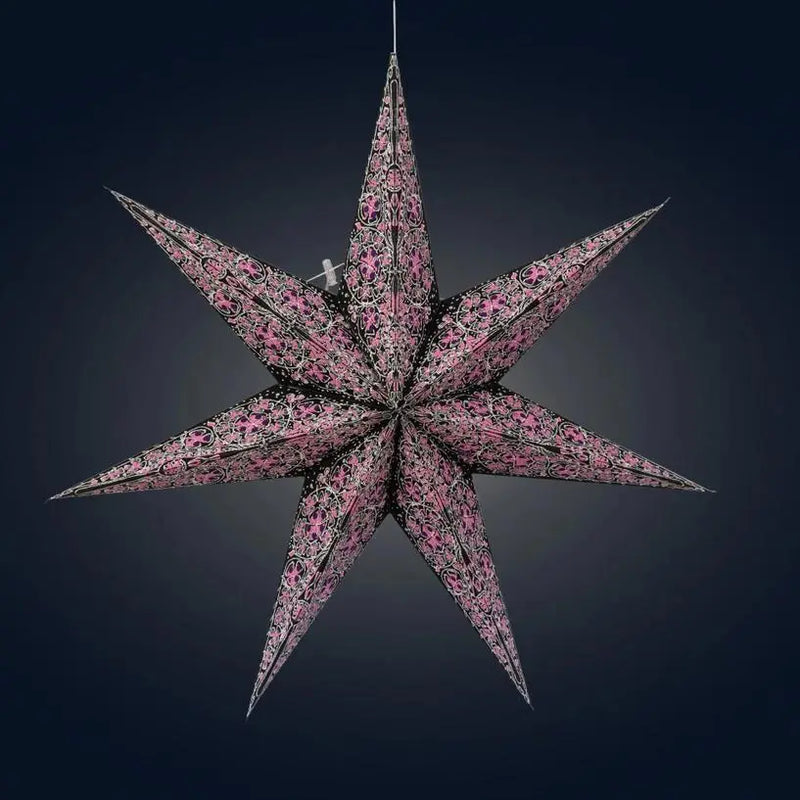 Black and Pink Cathedral Star Lantern