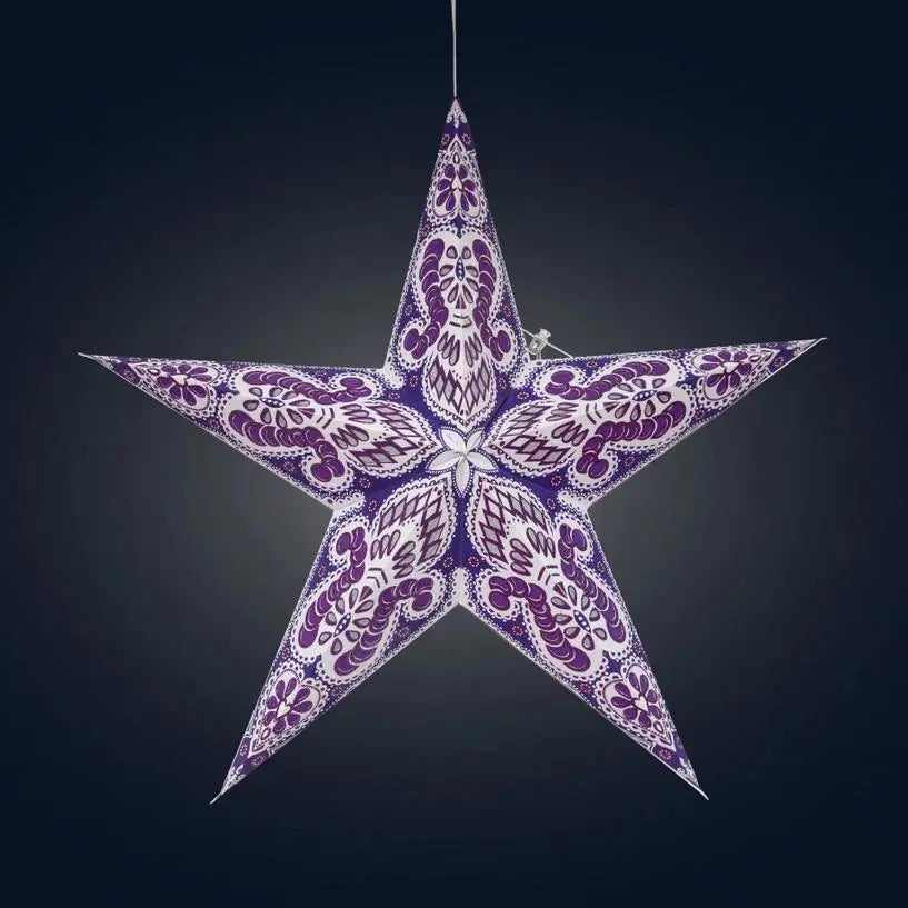 Phoenix ~ 5  Pointer, 24", Violet Paper Star Lantern Light