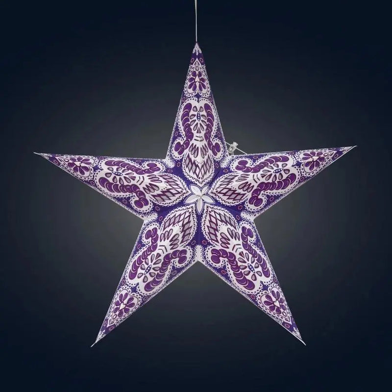 Phoenix ~ 5  Pointer, 24", Violet Paper Star Lantern Light