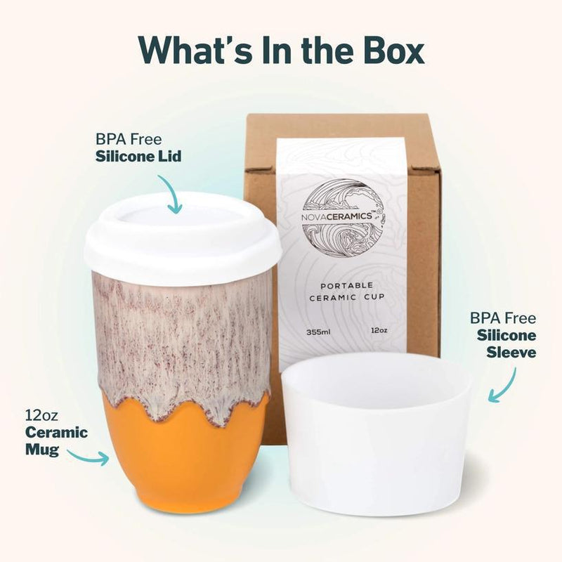 Grapefruit 12oz Ceramic Travel Mug