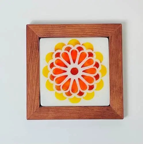Framed Fused Glass Mandala