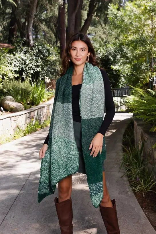 Ultra Soft Green Multi Colored Scarf