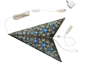 Black and Turquoise Cathedral Star Lantern