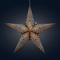 Black and Turquoise Cathedral Star Lantern