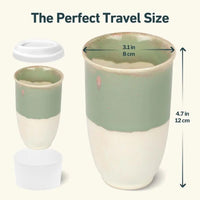 Sage Green 12 oz Ceramic Travel Mug