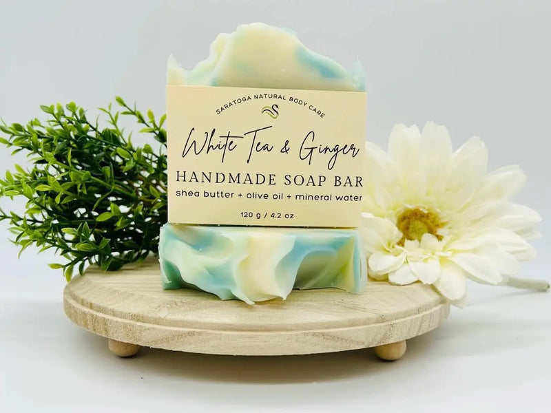 White Tea Ginger Handmade Soap Bar VEGAN COLD PROCESS