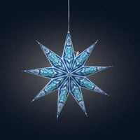 Phoenix ~ 9 Pointer, 17", Turquoise Paper Star Lantern Light