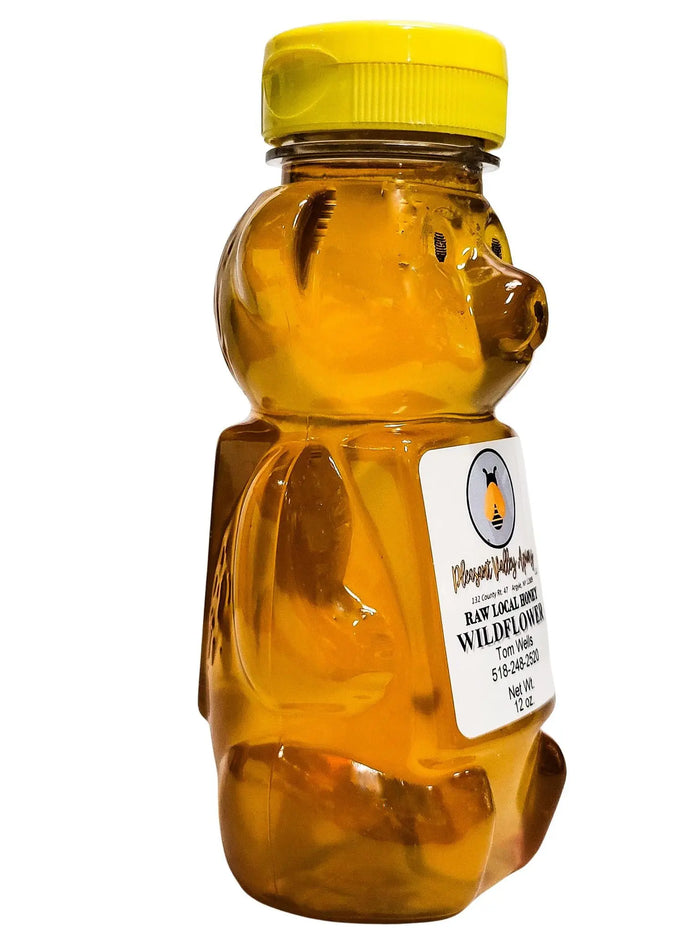 12 oz Raw Wildflower Honey in Plastic Bear