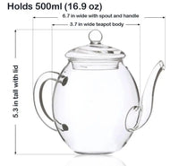 500 ml Glass Teapot - My SensibiliTeas - glass teapot from Creano