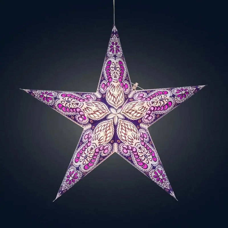Phoenix ~ 5  Pointer, 24", Violet Paper Star Lantern Light