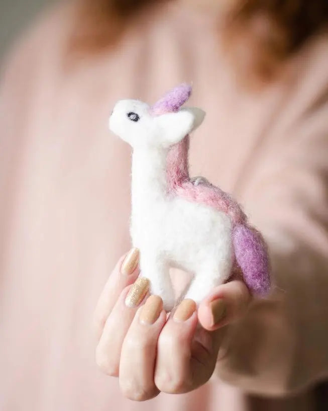Felted Unicorn Ornament