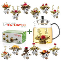 Glass Teapot + 12 Blooming Teas Gift Box