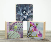 4”x4” Aluminum Flower Print on Wood
