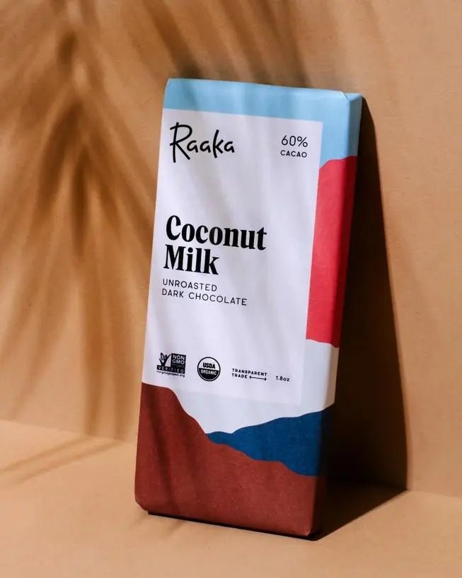 60% Coconut Milk Chocolate Bar - My SensibiliTeas - dark chocolate from Raaka Chocolate