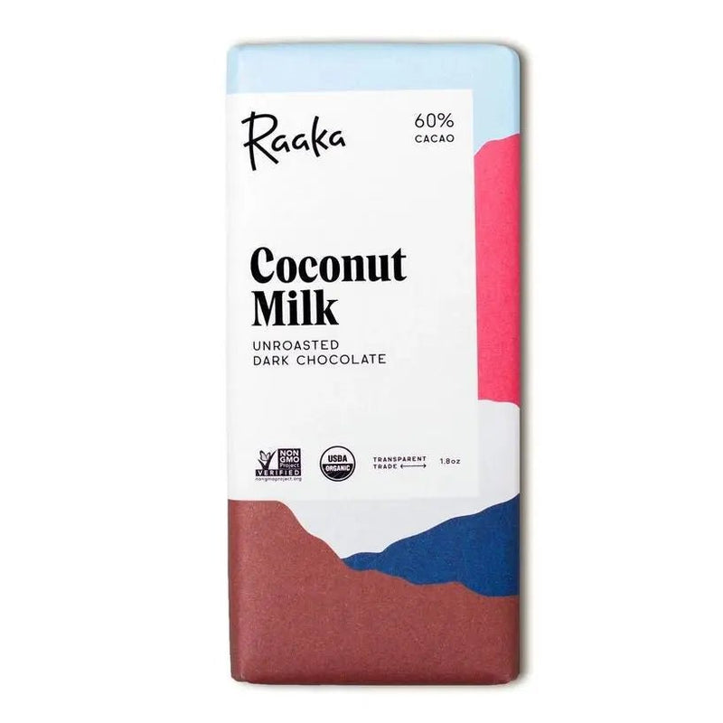 60% Coconut Milk Chocolate Bar - My SensibiliTeas - dark chocolate from Raaka Chocolate