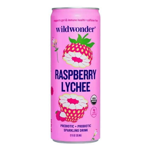 Raspberry Lychee Sparkling Prebiotic + Probiotic Drink