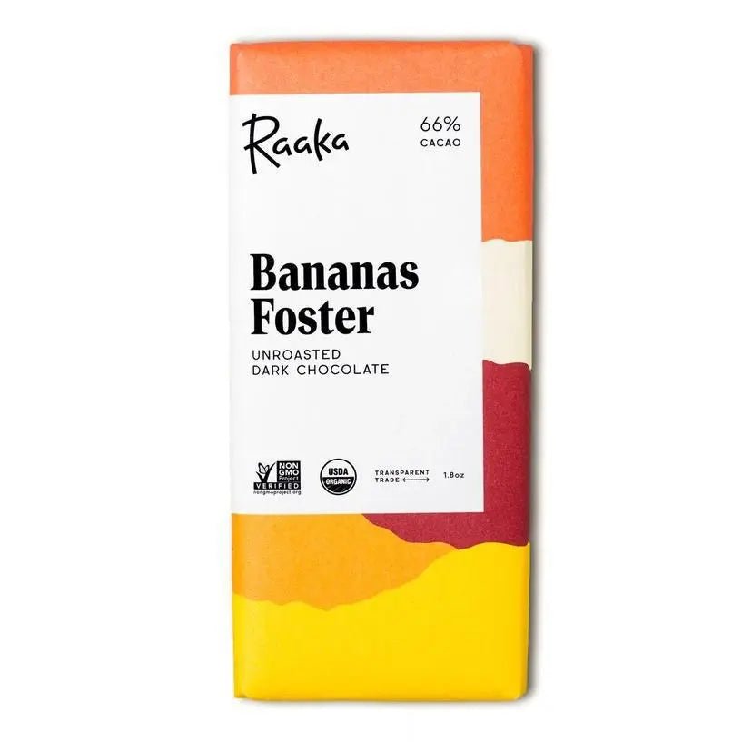 66% Bananas Foster Chocolate Bar - My SensibiliTeas - dark chocolate from Raaka Chocolate
