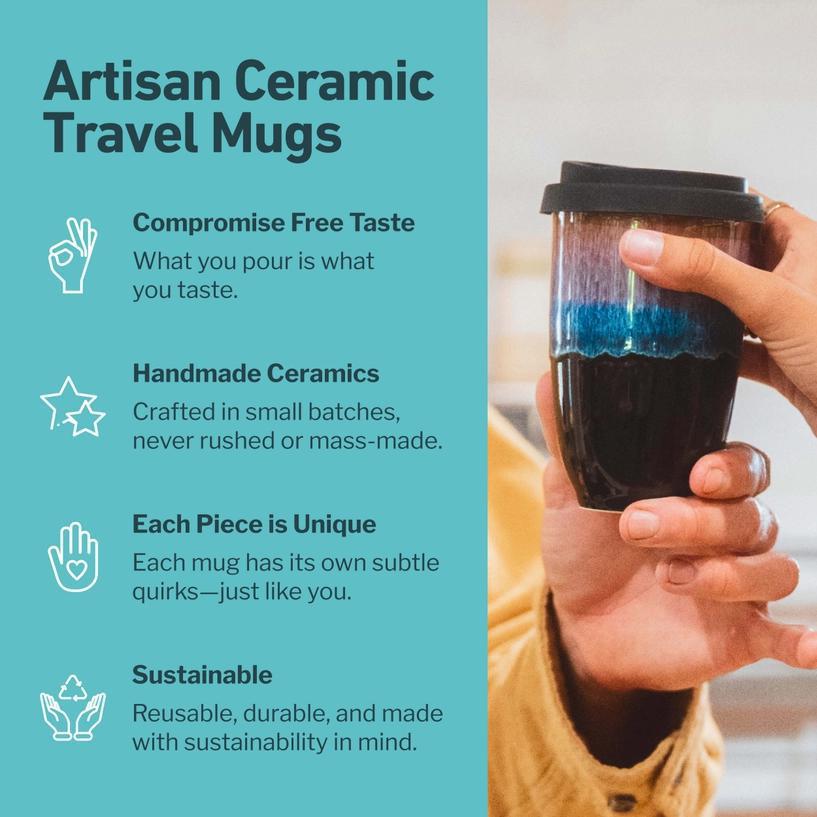 Monsoon 12 oz Ceramic Travel Mug